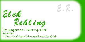 elek rehling business card